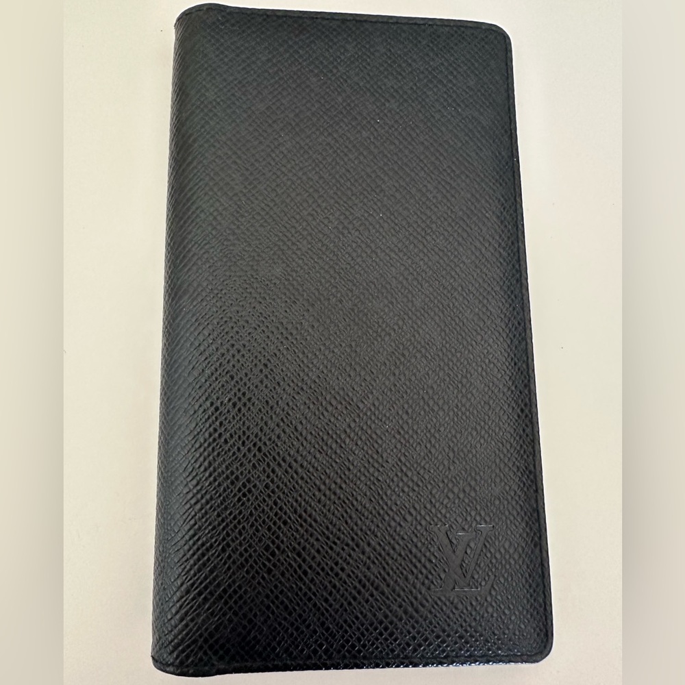 Authentic Louis Vuitton Textured Black Leather Wallet